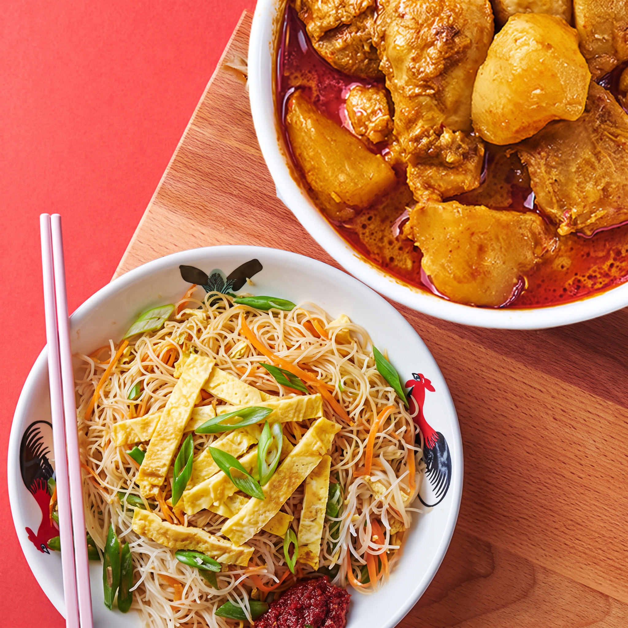 Curry Chicken & Fried Bee Hoon Set
