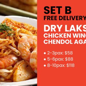 Set B: Dry Laksa & Chicken Wings